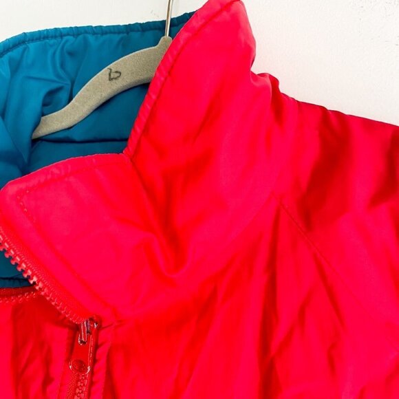 Vintage Columbia Reversible Red  Teal men's Classic Nylon Bomber Jacket L - Picture 8 of 11